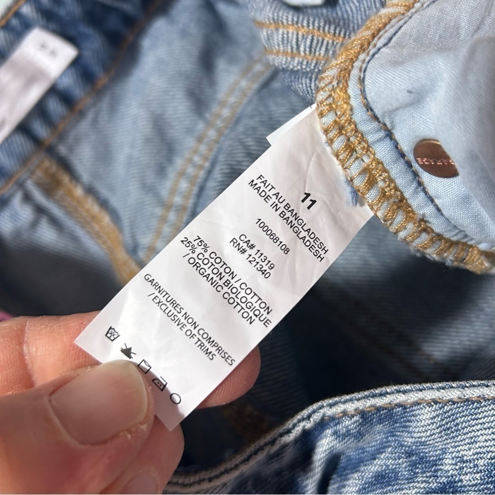 New Garage Denim Droit Annees 90s Straight Distressed Jeans 11/30 Light Wash - Picture 4 of 6